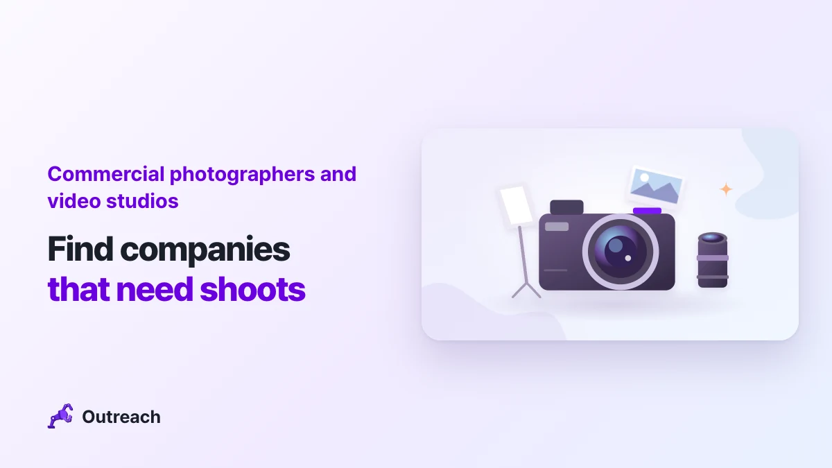 Commercial photographers and video studios — Find companies that need shoots